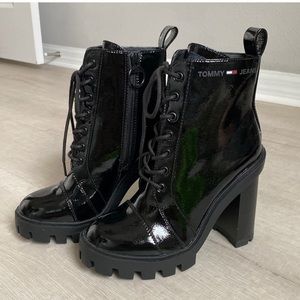 Tommy Jeans Patent Leather Booties